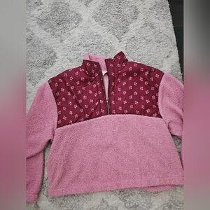 Universal Thread Pink & Burgundy Fleece Pullover